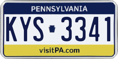 PA license plate KYS3341