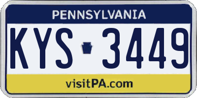 PA license plate KYS3449