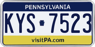 PA license plate KYS7523