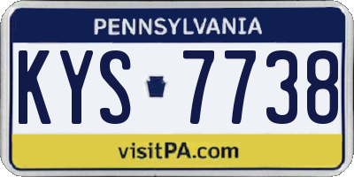 PA license plate KYS7738