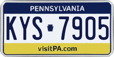 PA license plate KYS7905