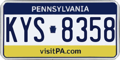 PA license plate KYS8358