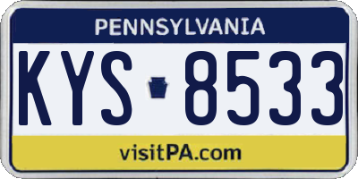 PA license plate KYS8533