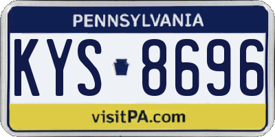 PA license plate KYS8696