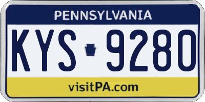 PA license plate KYS9280