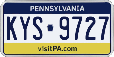 PA license plate KYS9727