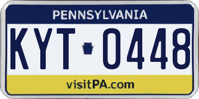 PA license plate KYT0448