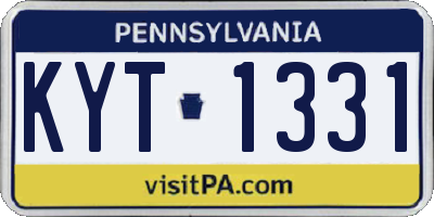 PA license plate KYT1331