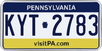 PA license plate KYT2783