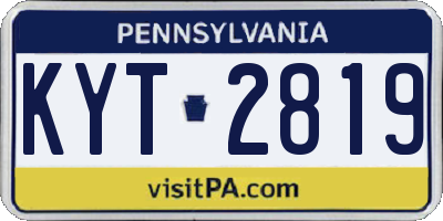 PA license plate KYT2819