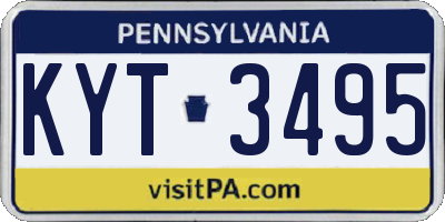PA license plate KYT3495