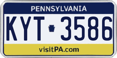 PA license plate KYT3586