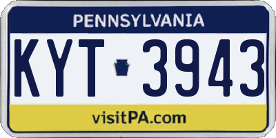 PA license plate KYT3943