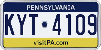 PA license plate KYT4109
