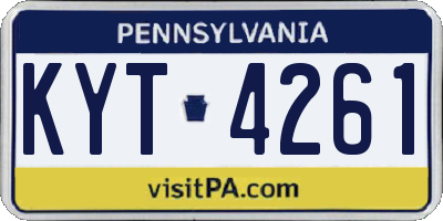 PA license plate KYT4261