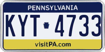 PA license plate KYT4733
