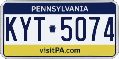 PA license plate KYT5074