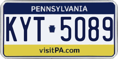 PA license plate KYT5089