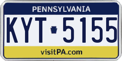 PA license plate KYT5155
