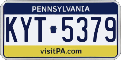 PA license plate KYT5379