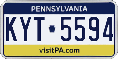 PA license plate KYT5594