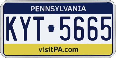PA license plate KYT5665