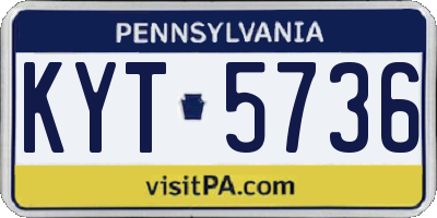 PA license plate KYT5736