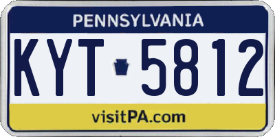 PA license plate KYT5812