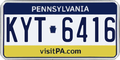 PA license plate KYT6416