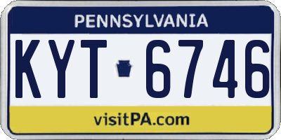 PA license plate KYT6746