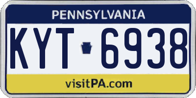 PA license plate KYT6938