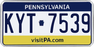 PA license plate KYT7539