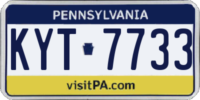 PA license plate KYT7733