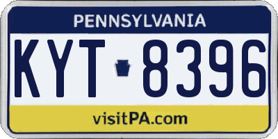 PA license plate KYT8396