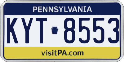 PA license plate KYT8553