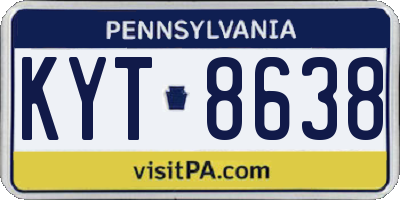 PA license plate KYT8638