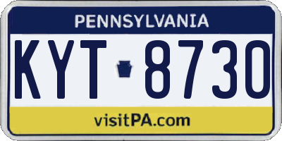 PA license plate KYT8730