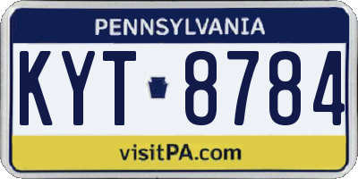 PA license plate KYT8784