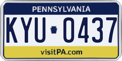 PA license plate KYU0437