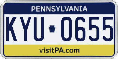 PA license plate KYU0655