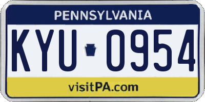 PA license plate KYU0954