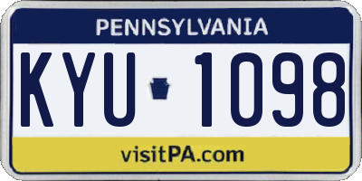 PA license plate KYU1098