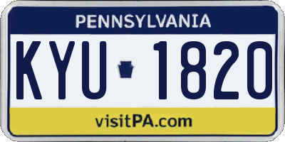 PA license plate KYU1820