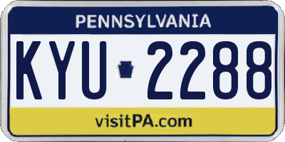 PA license plate KYU2288
