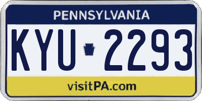 PA license plate KYU2293
