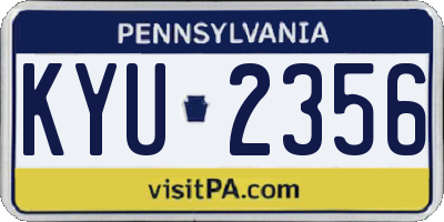PA license plate KYU2356