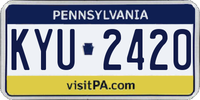 PA license plate KYU2420