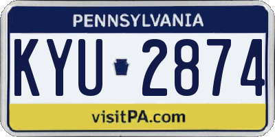 PA license plate KYU2874