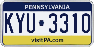 PA license plate KYU3310