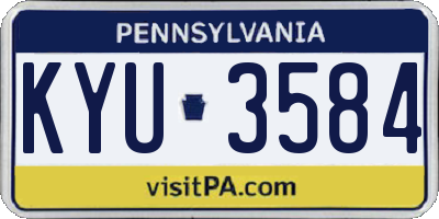 PA license plate KYU3584
